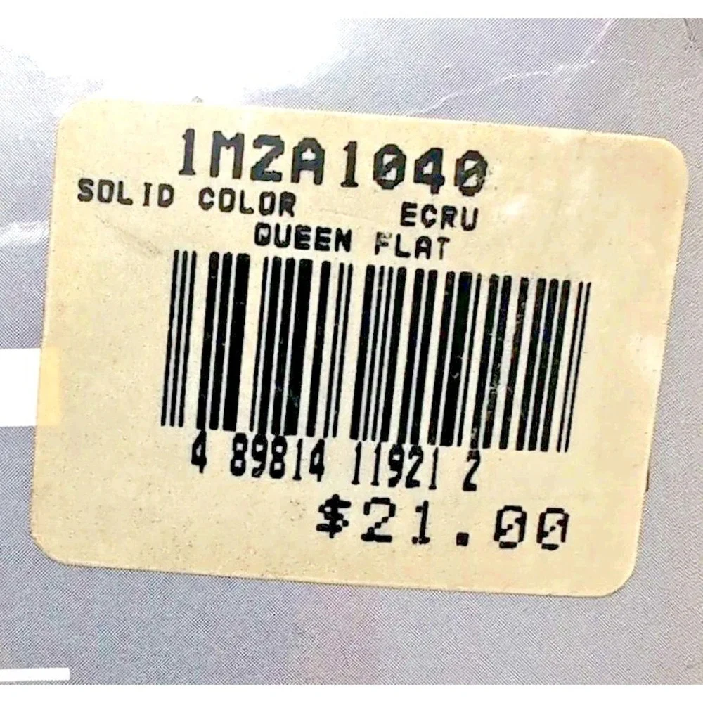 VTG Mervyns Celebration Flannel Flat Sheet Queen Size Solid Ecru NEW NOS USA‎